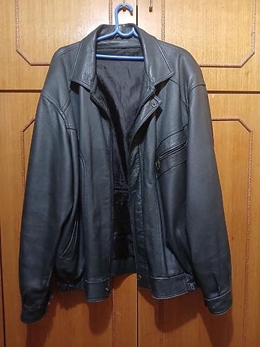 Muška kožna jakna, crna - Materijal: prirodna koža (mekana, glatka)