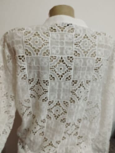 dugacke kosulje: Zara, M (EU 38), Cotton, Embroidery, Single-colored, color - White — 3
