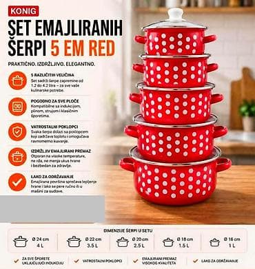 SET EMAJLIRANIH ŠERPI KONIG 5EM – CRVENI Unesite kvalitet