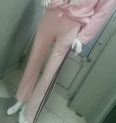 prugaste pantalone: Adidas, M, Prugasti, bоја - Roze — 3