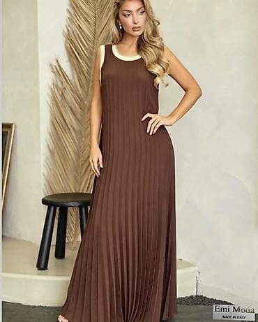 Haljine: Plisirana maksi haljina bez rukava - Model: ravna silueta sa sitnim — 2