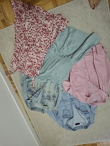 bershka kompleti: Denim komplet: haljina + jakna - Haljina od svetloplavog teksasa — 9