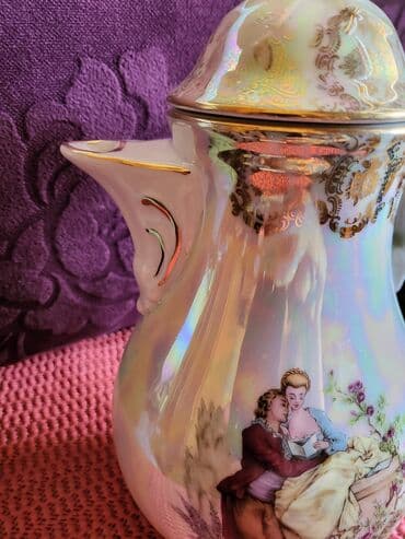 Čajnici: Bokal 1918g + Oscar Shaller Bavaria porcelan. Bokal je nov,pozlata — 2