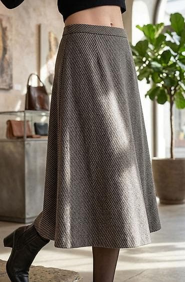 Ženska midi suknja A-kroja - Dužina: midi, blago zvonast kroj koji