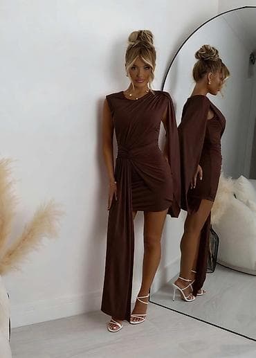 lara haljine: ✅✅Asimetrična mini haljina s dramatičnim drapiranim šalom ✅2600 din ✅S — 7