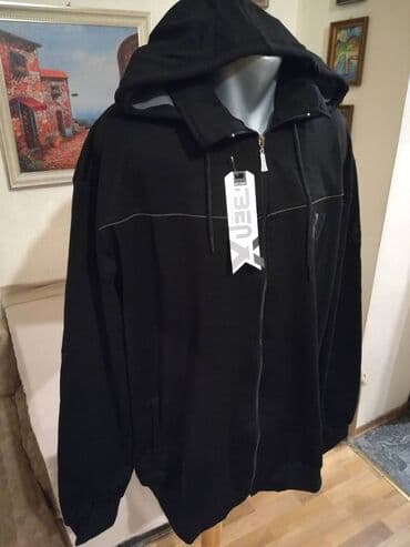 siroke pantalone za punije: Novi muski pamucni duks sa kapuljacom u velikom broju Benx 5XL Crni — 3