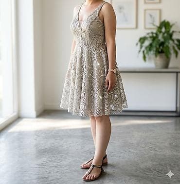 nine west papuce: Svečana haljina do kolena sa bogatim sjajem M,L velicina - Kroj — 1