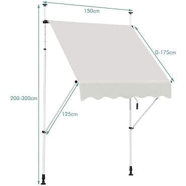 elastične navlake za tabure: Balkonska podesiva tenda 150 x 120 - 11000 din Podesiva visina — 2