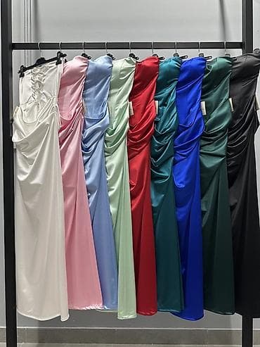 haljina 10: 💫Prelepa Elegantna satenska večernja haljina bez bretela - Silueta — 7