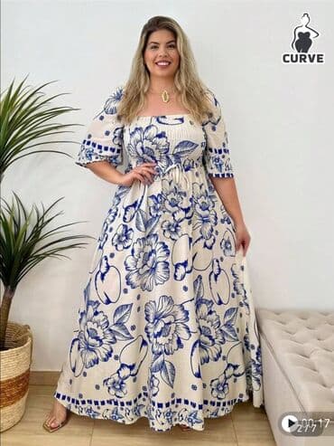 Duga letnja haljina za obline (Curve) u XL veličini, može i L -