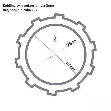 smart kola: Set lamela kvačila – 7 kom - Debljina svake lamele: 3 mm - Broj — 1