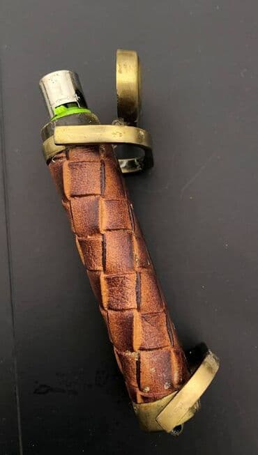 Bicikli: Vintage mesingana futrola za upaljač sa kožnim omotačem Stara futrola — 3