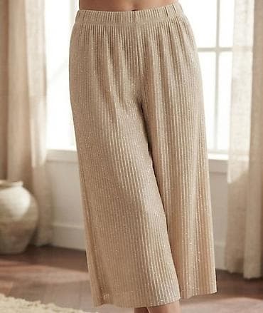 gleznjace na stiklu: Široke culotte pantalone sa sjajem - Model: culotte dužine do — 1