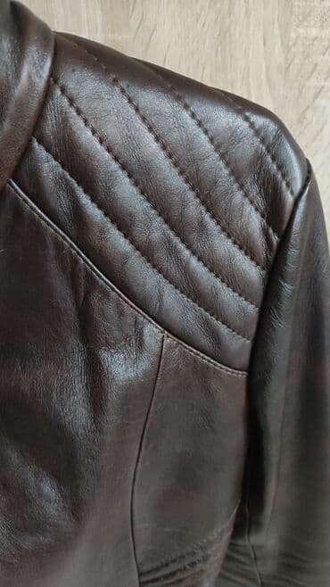 kozna jakna hugo boss: Ženska kožna jakna – tamno braon - Materijal: prirodna koža (mekana — 4