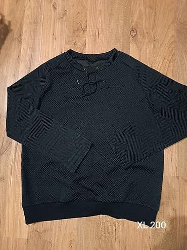 armani exchange duks: Crni dukser bez kapuljače, veličina XL. Model sa reljefnim — 1