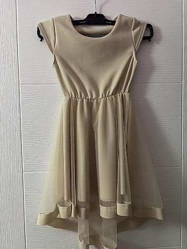 decije patike nike: Elegantna bež haljina za devojčice - Kroj: princes linija sa — 1