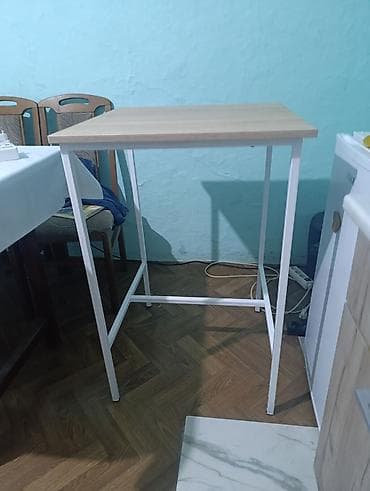 viseće stolice: Visoki barski sto – metalna konstrukcija, radna ploča dekor hrasta - — 8