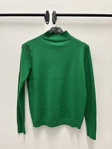 Džemperi, kardigani: Zimski džemperi – različiti modeli i boje - Zeleni pleteni džemper sa — 1