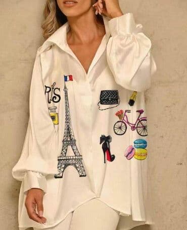 košulja: Mere Duzina napred 71 Duzina nazad 92 Rukav 65 Obim grudi 120 Obim — 4