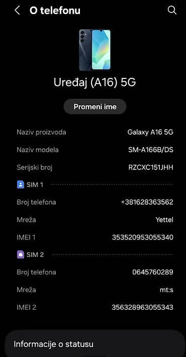 xtool d5s cena: Na prodaju Samsung Galaxy A16 5G, verzija sa 128GB memorije. Telefon — 6