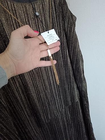 svecana haljina s: Bréal večernja haljina sa naramenicama + dugi zlatni lančić - Brend — 3