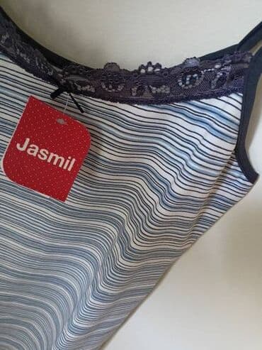 crop top c a: L (EU 40), Cotton, Stripes, color - Light blue — 1