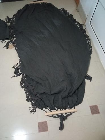 ekskluzivne case za vino: Crna viseća ležaljka sa drvenim prečkama - Materijal: čvrsta tkanina — 3