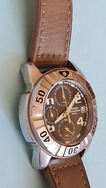 bež boja: Lorus muški hronograf – 100 m - Model: Lorus Chronograph (mehanizam — 4