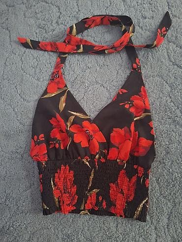 Letnji top na vezivanje oko vrata (halter) - Model: kratki halter top — 1