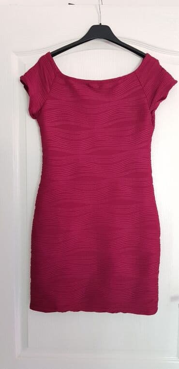 silvian heach haljine: L (EU 40), color - Burgundy, Cocktail, Short sleeves — 1