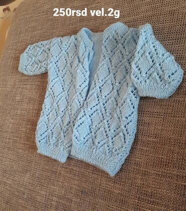 74 velicina za bebe: Pletena bebi jaknica – svetloplava - Ručni rad, nežna svetloplava — 1