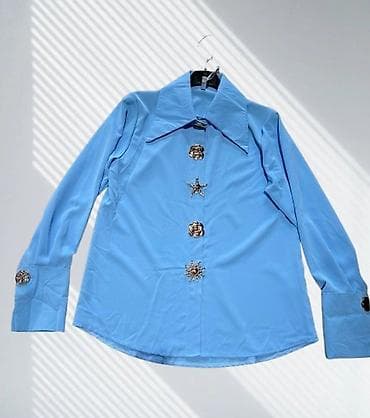 Venčanice i aksesoari: Kvalitetna Plava košulja sa ukrasnim dugmadima. S, M, L vel - Model — 1