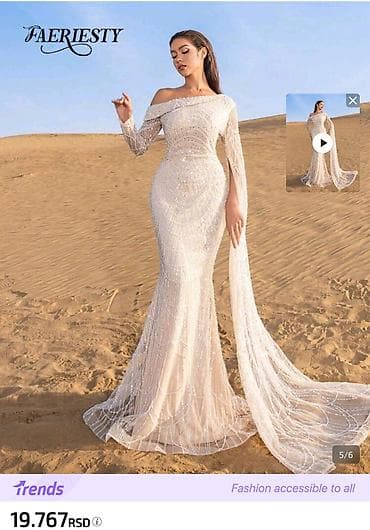 Muška odeća: Luksuzna večernja haljina sirena kroja sa jednim otkrivenim ramenom — 1