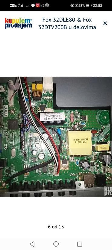 rep za sirene: Fox 32DLE80 i Fox 32DTV200B – delovi za TV Dostupne komponente: - — 7