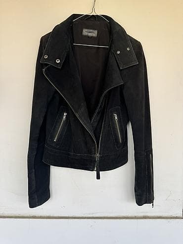 clockhouse c: Crna ženska biker jakna od velura (brušene kože). - Materijal: mekani — 2