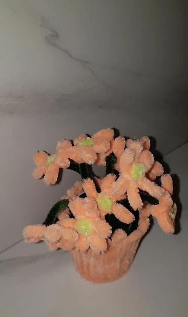 prodaja ruza na veliko: Ručni dekorativni mini korpice i cvetne aranžmane od plišanih chenille — 5