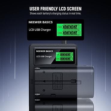 Punjači za kamere: NEEWER BASICS LCD USB dual punjač - - Kompatibilnost: zamena za — 4
