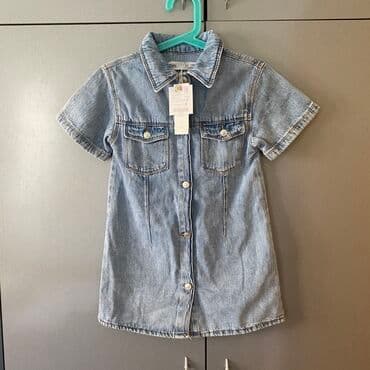 Bodiji i zeke za bebe: Zara haljina od teksasa za devojcice Sa kratkim rukavima,ali moze za — 1