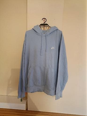 Men's Clothing: Nike džemper/dukserica sa kapuljačom, svetloplave boje. - Model — 1