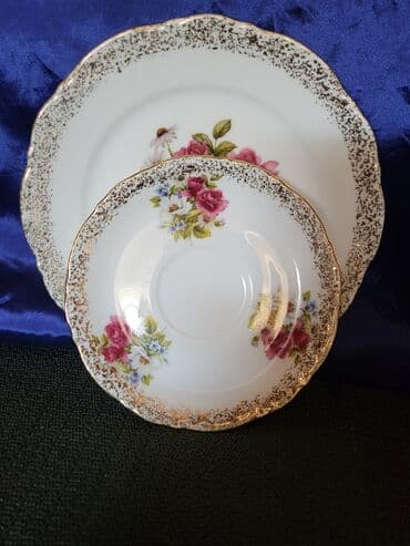 solje za caj: Set 1950g+ Mitterteich porcelan Bavaria. Trodelni set,sve na njemu — 9