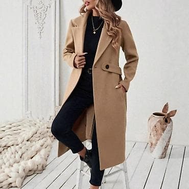 Ženski elegantni kaput – duži model - Kroj: klasičan, ravna linija sa na lalafo.rs Ženski elegantni kaput – duži model - Kroj: klasičan, ravna linija sa