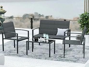 ograda za igru: Baštenski lounge set – 4 dela (2 fotelje + dvosjed + sto) Moderan — 3