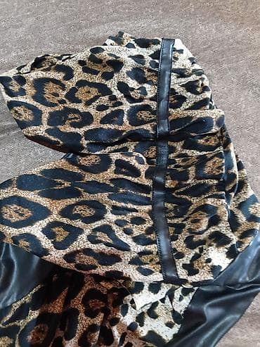 imitacija kože: Ženska mini haljina sa leopard printom - Kroj: uska, naglašava struk; — 2