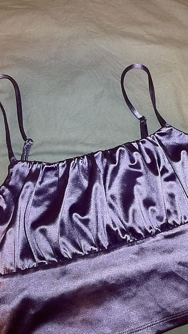 haljine sečene ispod grudi: H&M Divided top na bretele od satenskog materijala u ljubičastoj — 2