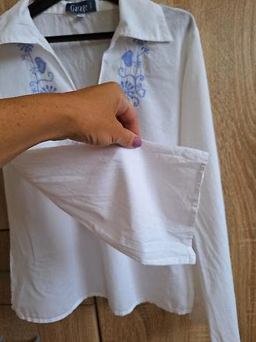 satenska košulja: Nova bela ženska bluza košulja narodna nošnja S ili 38 Nova bela — 2