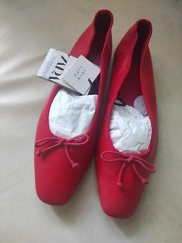 piccadilly obuca novi sad: Crvene baletanke Zara - Model: klasične baletanke sa četvrtastim — 2