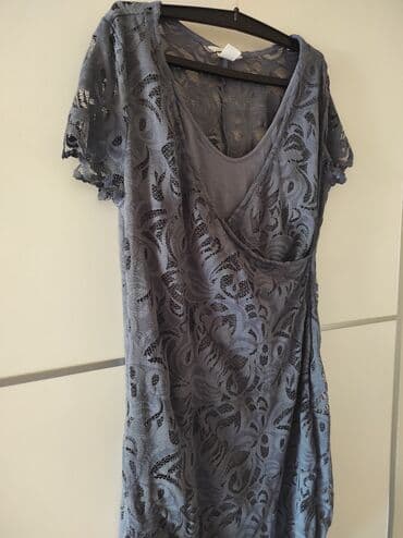 h: H&M M (EU 38), color - Blue, Short sleeves — 2