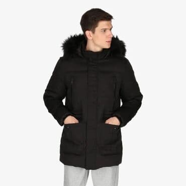 tech fleece s: Muška zimska parka jakna – crna - Topla jakna duže dužine, idealna za — 1