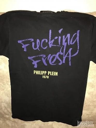 majica s printom: Original PHILIPP PLEIN majica M/L 100% cotton Ramena 46/47cm, duzina — 4