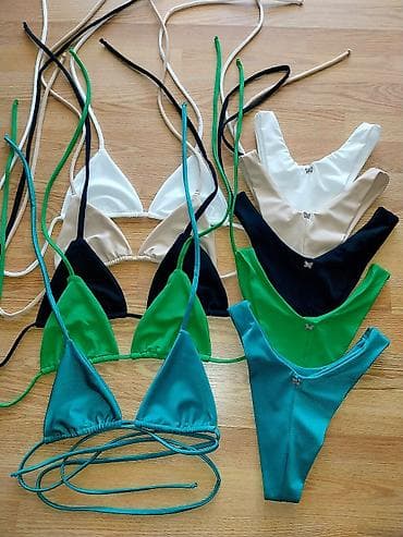 set prstenja: Ženski bikini set – trougao top + V-cut gaćice s ukrasnim leptirićem — 1